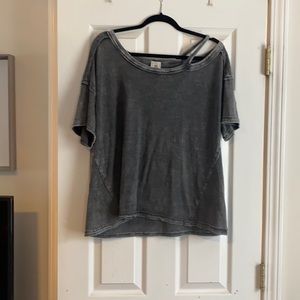 We the Free faded gray cutout tee size S oversize